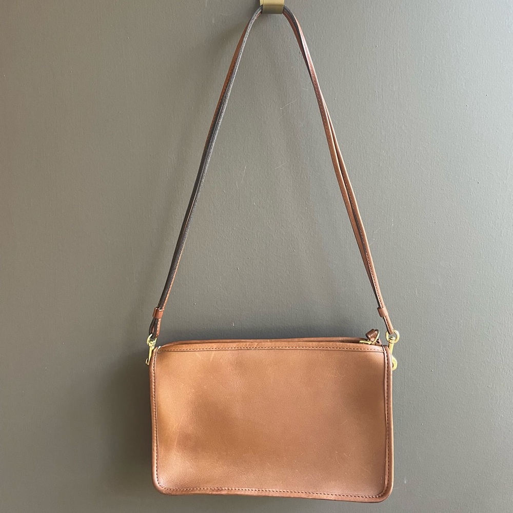 Vintage Coach Bag Tan Double Shoulder Strap